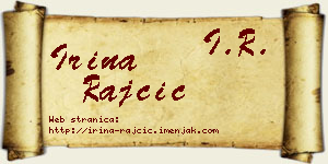 Irina Rajčić vizit kartica
